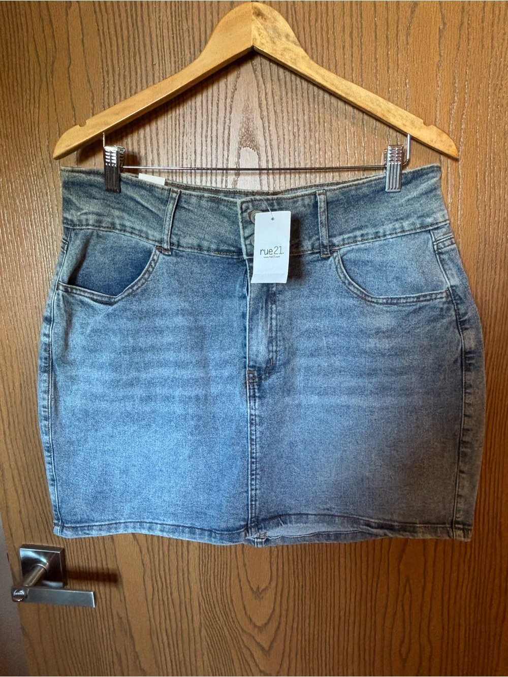 Rue21 Blue Denim Mini Skirt with Pockets